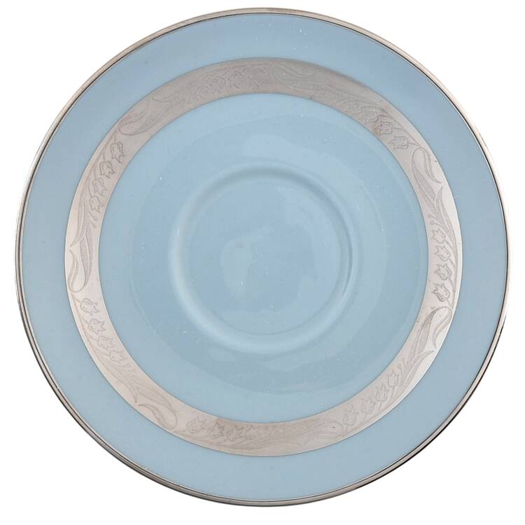 Bridal Wreath Strata Blue (Rim) Saucer for Demitasse Cup