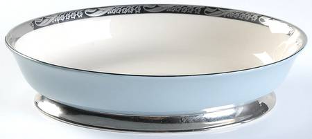 Bridal Wreath Strata Blue (Rim) 9" Oval Vegetable Bowl