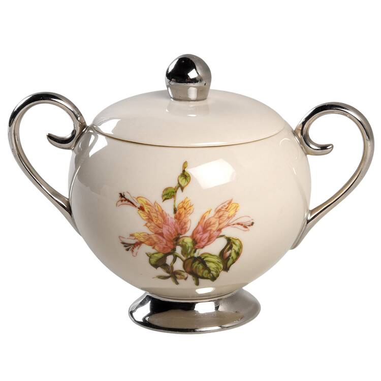 Cambria No Color Band (Platinum Trim) Sugar Bowl & Lid