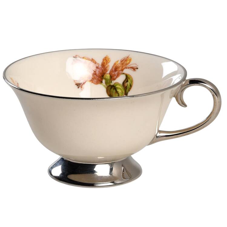 Cambria No Color Band (Platinum Trim) Footed Cup