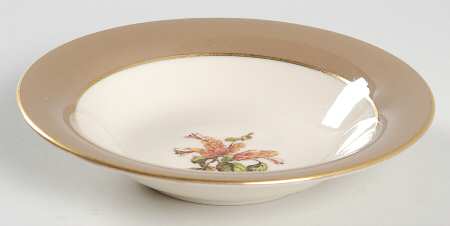 Cambria Cocoa (Gold Trim) Fruit/Dessert (Sauce) Bowl