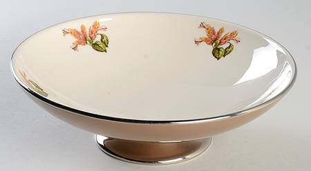Cambria Cocoa (Platinum Trim) Round Compote (Height X Width)