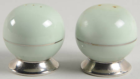 Cambria Light Green (Platinum Trim) Salt & Pepper Set
