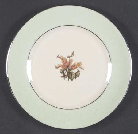 Cambria Light Green (Platinum Trim) Bread & Butter Plate