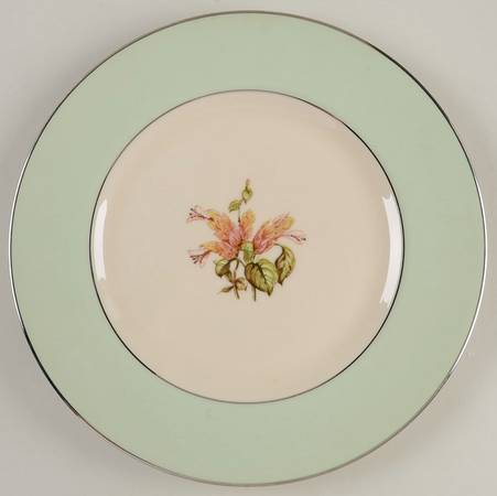 Cambria Light Green (Platinum Trim) Salad Plate