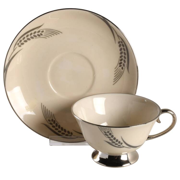 Chalice No Color Band (Platinum Trim) Footed Cup & Saucer Set