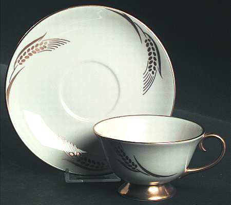Chalice No Color Band (Gold Trim) Footed Cup & Saucer Set