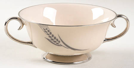 Chalice No Color Band (Platinum Trim) Footed Cream Soup Bowl