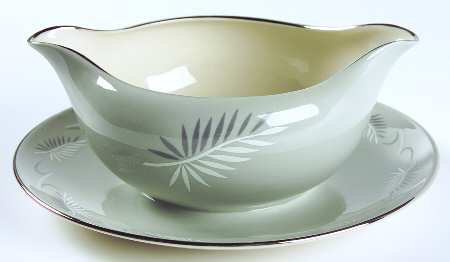 Continental Grey Gravy Boat with Attached Underplate