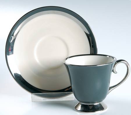 Contessa Black Footed Demitasse Cup & Saucer Set