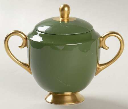 Contessa Spanish Green (Gold Trim, Coupe) Mini Sugar Bowl & Lid