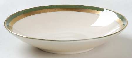 Contessa Spanish Green (Gold Trim, Coupe) Fruit/Dessert (Sauce) Bowl