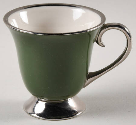 Contessa Spanish Green (Platinum Trim, Rim) Footed Demitasse Cup