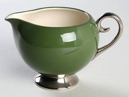 Contessa Spanish Green (Platinum Trim, Rim) Creamer