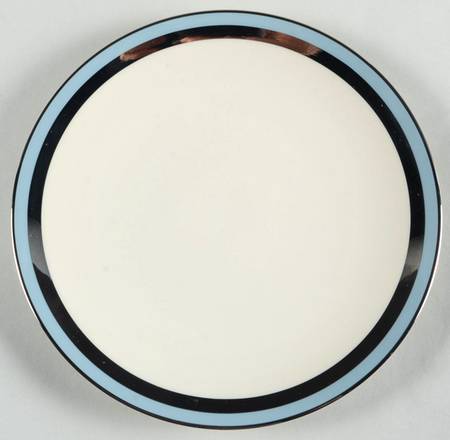 Contessa Strata Blue (Platinum Trim, Coupe) Salad Plate