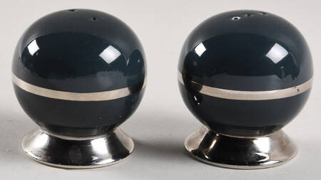 Contessa Teal Green (Platinum Trim, Coupe) Salt & Pepper Set