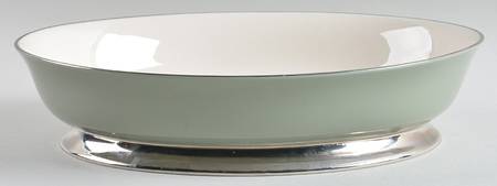 Contessa Teal Green (Platinum Trim, Coupe) 9" Oval Vegetable Bowl