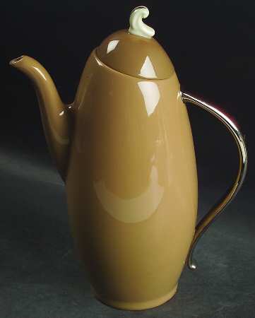 Cocoa Rose (Coupe, Platinum Trim) Coffee Pot & Lid