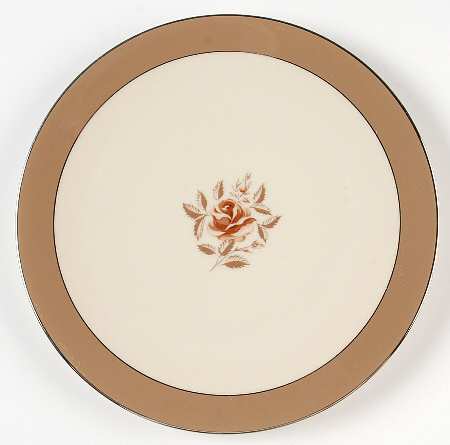 Cocoa Rose (Coupe, Platinum Trim) Salad Plate