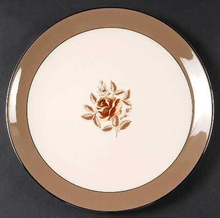 Cocoa Rose (Coupe, Platinum Trim) Dinner Plate