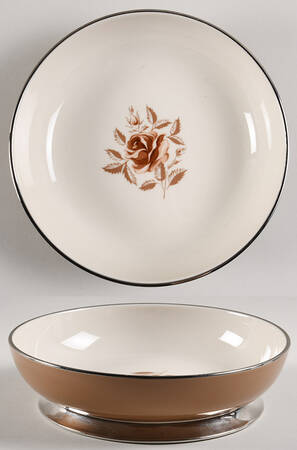 Cocoa Rose (Rim) 8" Round Vegetable Bowl