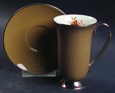 Cocoa Rose (Rim) Irish Coffee Cup and Saucer Set