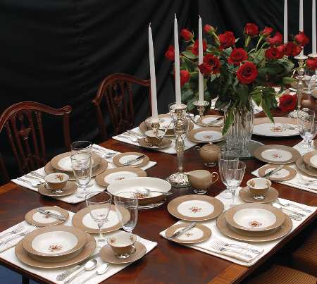 Cocoa Rose (Rim) 55 Piece Estate Set
