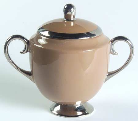 Cocoa Rose (Rim) Mini Sugar Bowl & Lid
