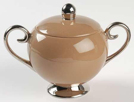 Cocoa Rose (Rim) Sugar Bowl & Lid