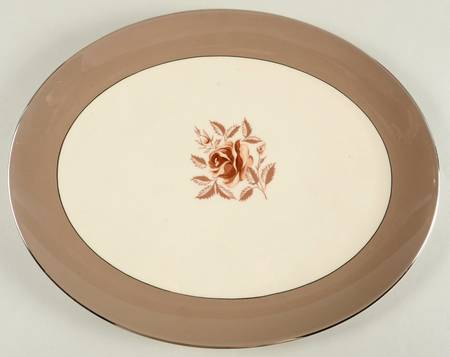 Cocoa Rose (Rim) 15" Oval Serving Platter