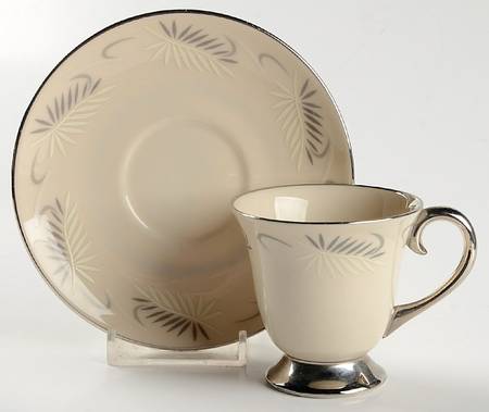 Continental White (Rim) Footed Demitasse Cup & Saucer Set