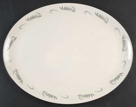 Continental White (Rim) 16" Oval Serving Platter