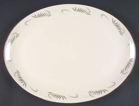 Continental White (Rim) 14" Oval Serving Platter