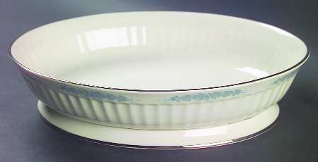 Crissy Rose Blue 9" Oval Vegetable Bowl