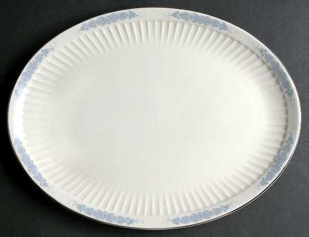 Crissy Rose Blue 14" Oval Serving Platter