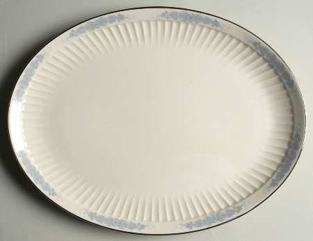 Crissy Rose Blue 13" Oval Serving Platter