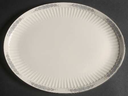 Crissy Rose Gray 14" Oval Serving Platter