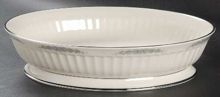 Crissy Rose Gray 10" Oval Vegetable Bowl