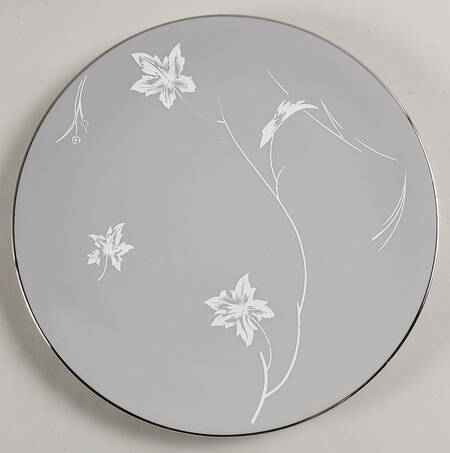 Damask Leaf Grey Salad Plate