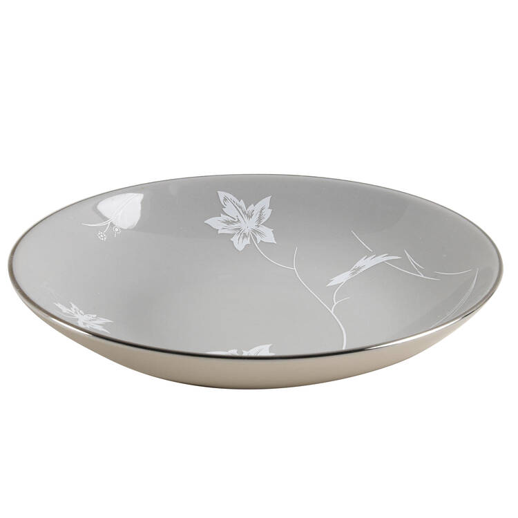 Damask Leaf Grey Coupe Soup Bowl