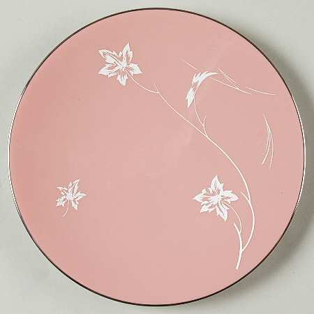 Damask Leaf Pink Bread & Butter Plate