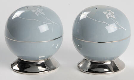 Damask Leaf Strata Blue Salt & Pepper Set