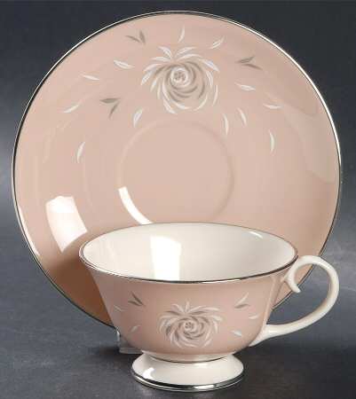 Daybreak Tan Footed Cup & Saucer Set