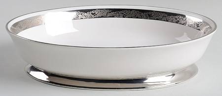Elegante (Platinum Trim, Rim Shape) 9" Oval Vegetable Bowl
