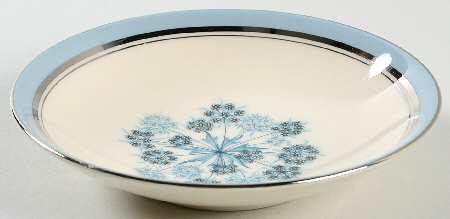 Evening Shadows Strata Blue (Platinum Trim, Coupe) Fruit/Dessert (Sauce) Bowl