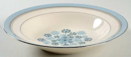 Evening Shadows Strata Blue (Platinum Trim, Coupe) Rim Soup Bowl