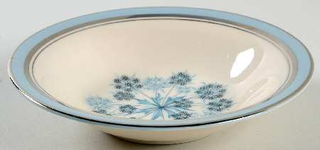 Evening Shadows Strata Blue (Platinum Trim, Coupe) Fruit/Dessert (Sauce) Bowl