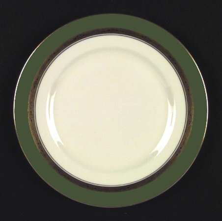 First Lady Green (Gold Trim, Rim) Salad Plate