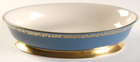 Florentine Mystic Blue (Gold Trim, Coupe) 9" Oval Vegetable Bowl