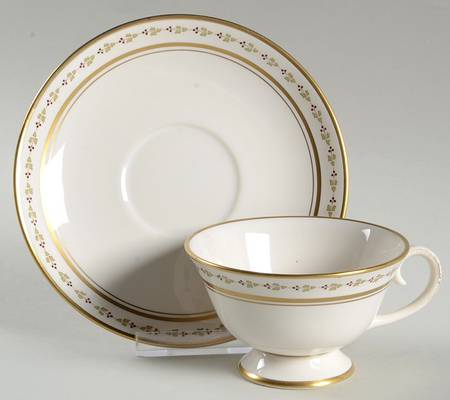 French Regency (Gold) Footed Cup & Saucer Set